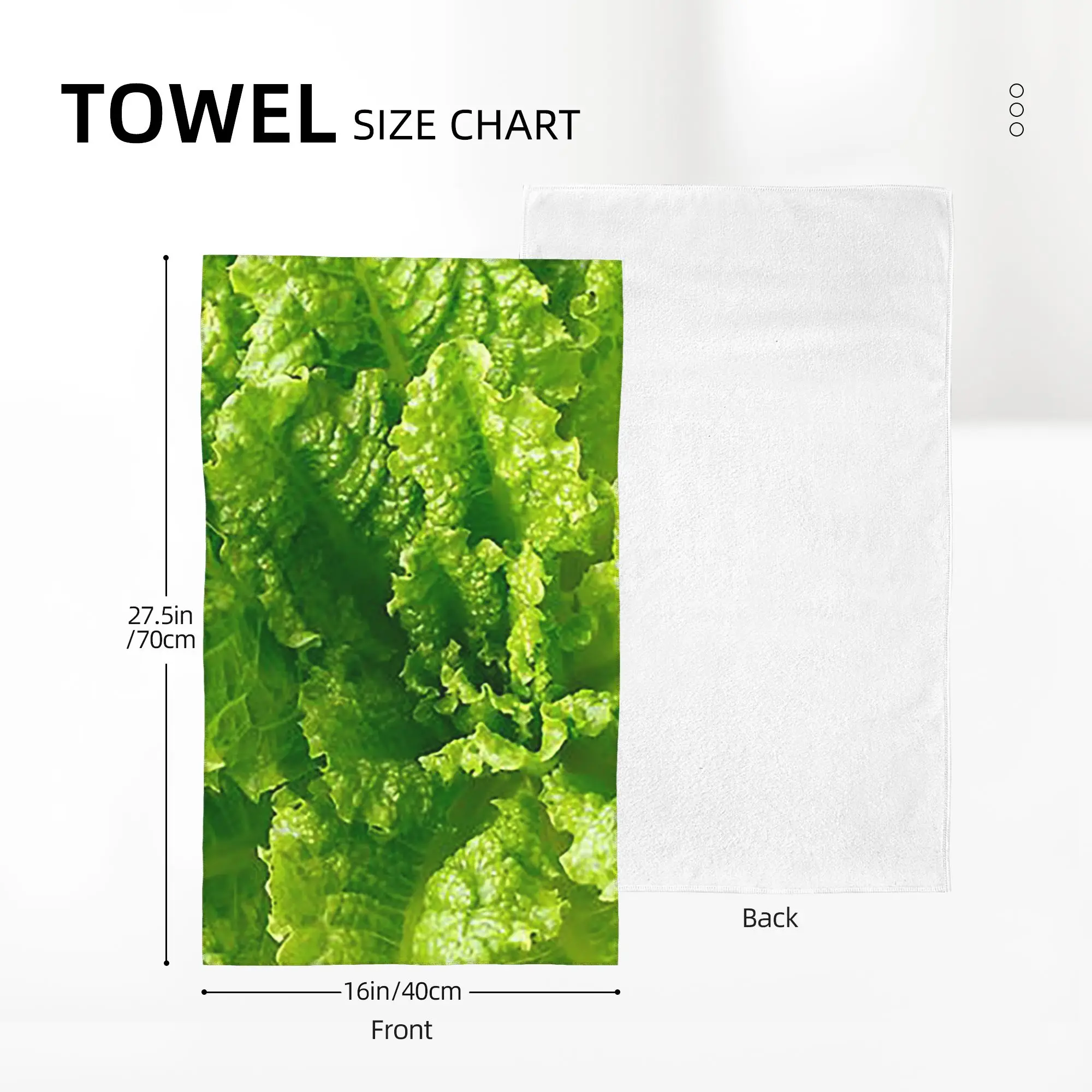Custom Lettuce closeup Soft Face Towel Quick Dry Pool Bath Cotton Towels Breathable