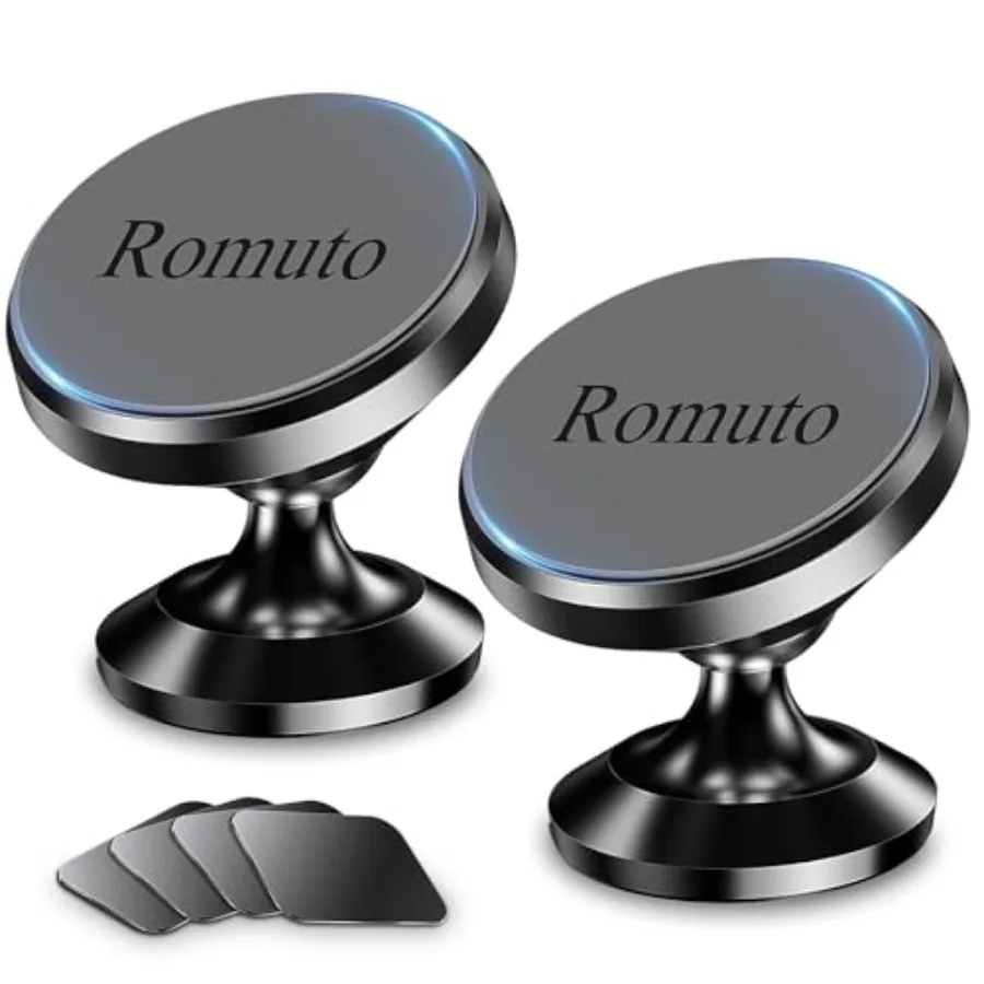 

2Pack Magnetic Phone Holder for Car Dashboard with Strong Magnet and 4 Metal Plates Universal Car Phone Mount Compatible with i