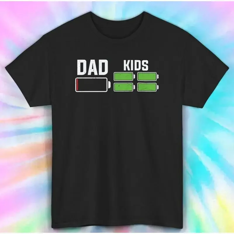 Dad Low Battery Kids Full T Shirt Funny Parent S 5XL