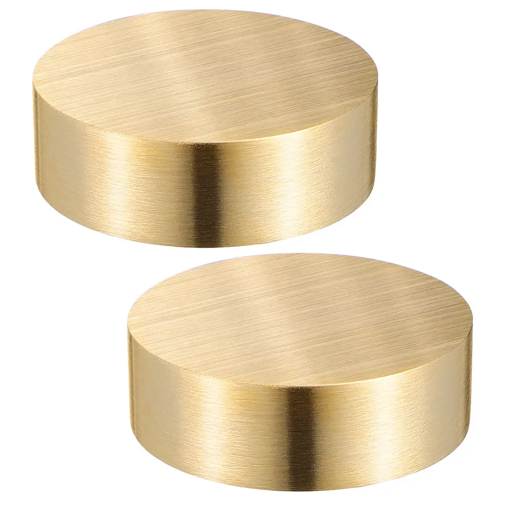 

2pcs Round Solid Brass Paperweight 4CM Diameter Anti Wind Calligraphy Writing Desk Accessories Chinese Brush Pen Holder