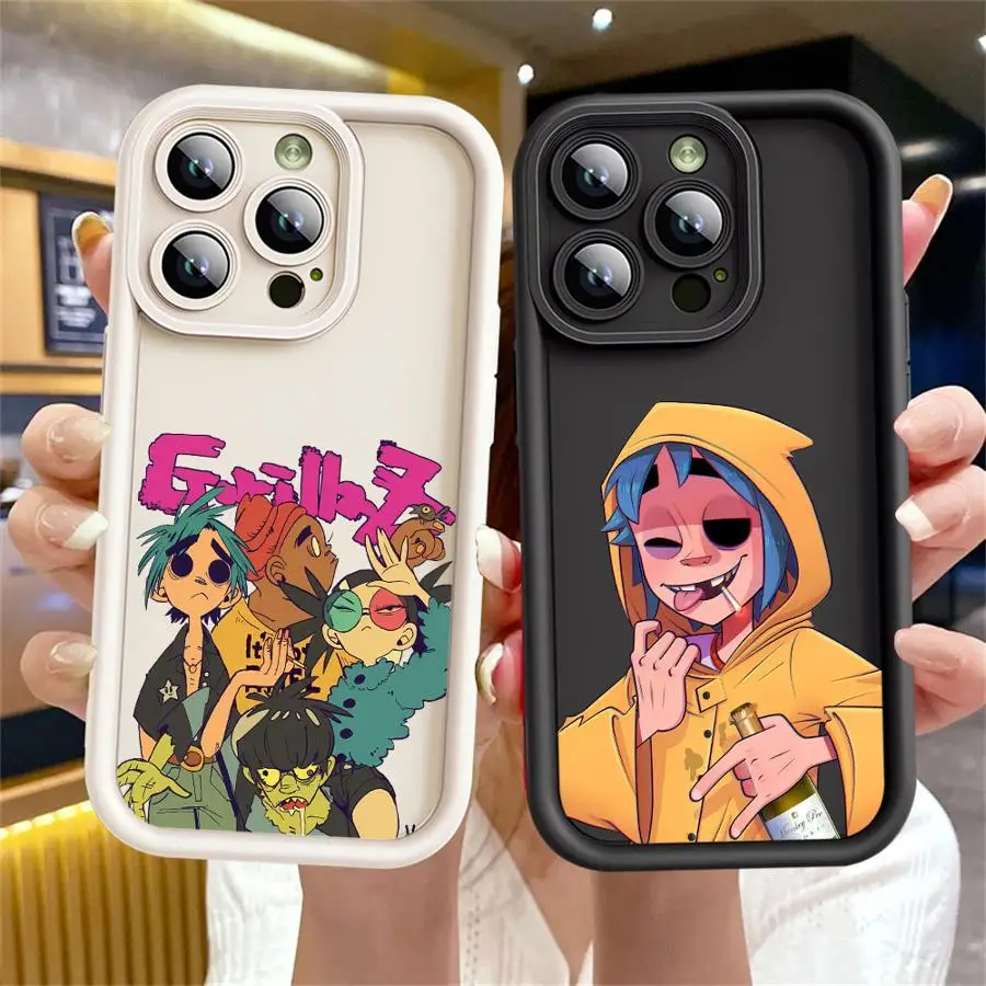 

Rock Gorillaz Phone Case for iPhone 16 Pro 15 Pro Max 14 13 12 11 XS 14 Pro Max 16 Plus 14Pro 12Pro Soft Shell
