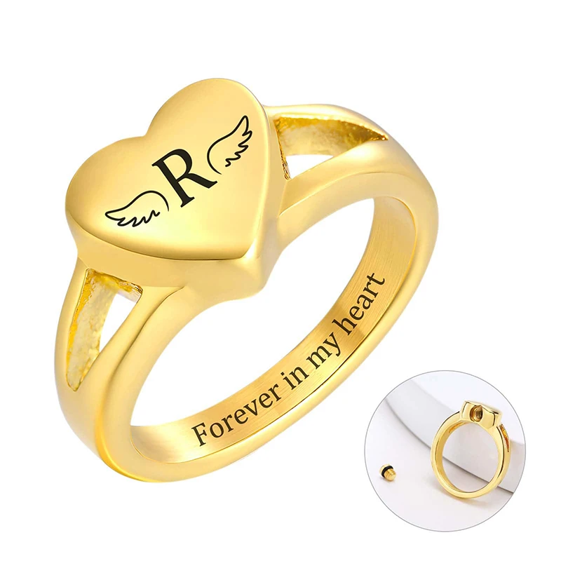 

Personalized Urn Rings for Women Custom Text Cremation Ring Customized Ashes keepsake Memorial Gifts for A Loss of The Loved One