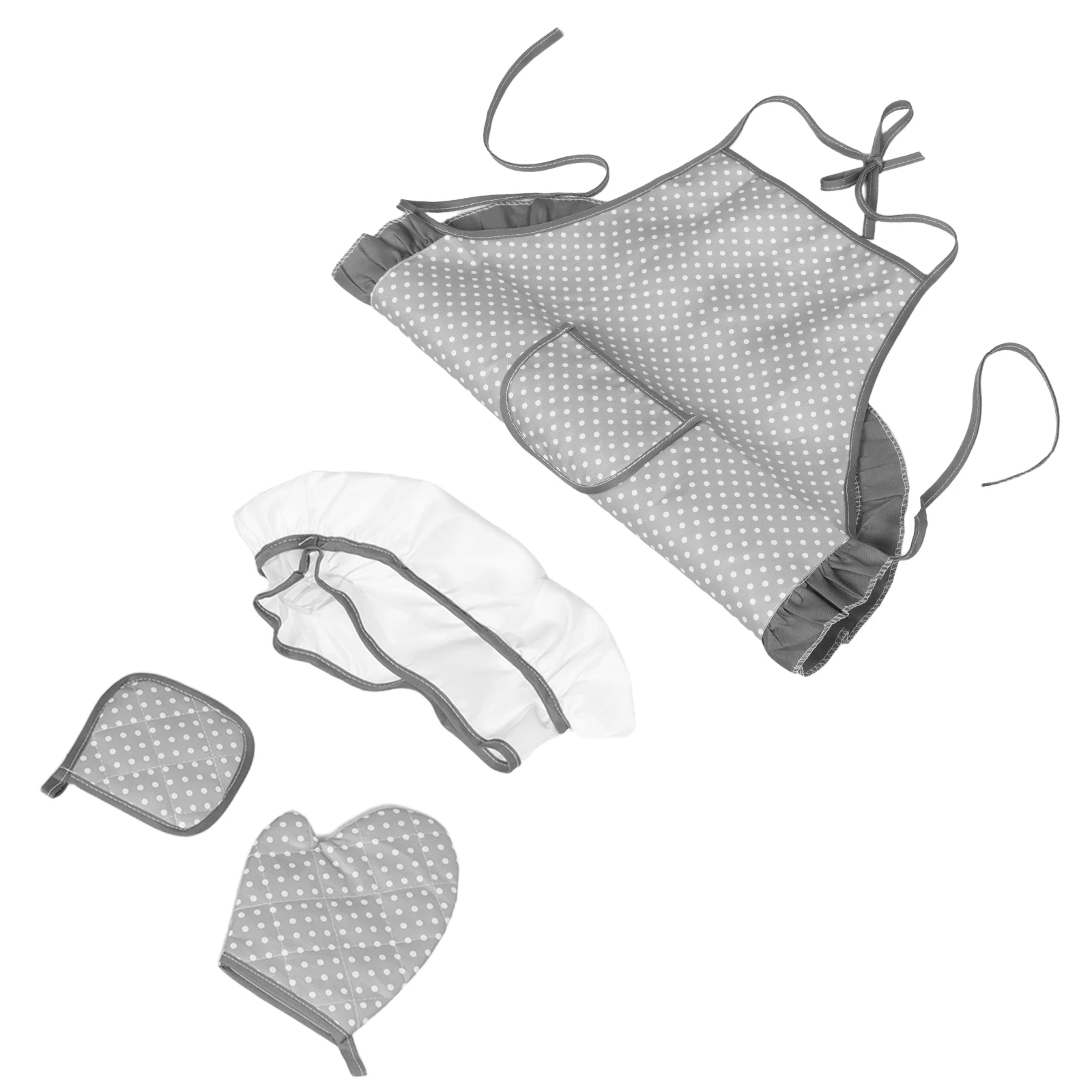 

Childrens Apron Set Kids Cooking Costume Material Adorable Design Complete Pretend Play Kitchen Toys Encourage