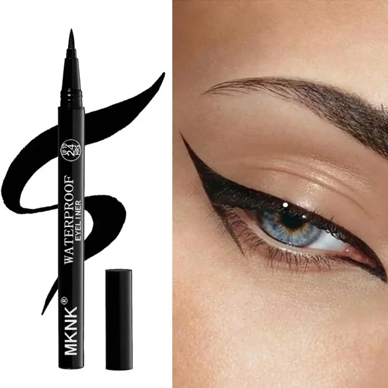 Zwarte Ultrafijne Tip Vloeibare Eyeliner Pen Blijvende Waterdichte Matte Eyeliner Smudge-Proof Sneldrogende Eyeliner Potloden Make-up