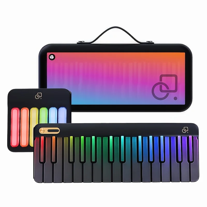Stylish LED-Backlit PopuPiano Smart Digital Piano: Detachable, Customizable, and Portable Music Keyboard—Easy Self-Learning for All Ages and Beginners; Professional-Grade, Touch-Sensitive Instrument for Performance and Music Composition