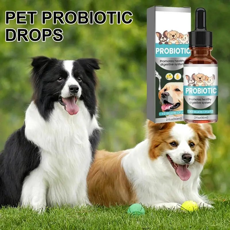 Pet Probiotic Drops 60ml Non-Greasy Mild Digestive Enzyme For Dogs Professional Cat Probiotics Digestive Health Support Additive