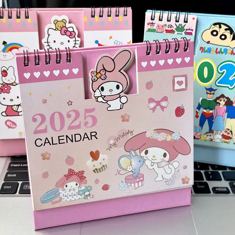 Sanrio Hello Kitty 2025 Calendar Cute Cartoon Desk Calendar Standing Flip Desktop for Planning Organizing Daily Monthly Schedule