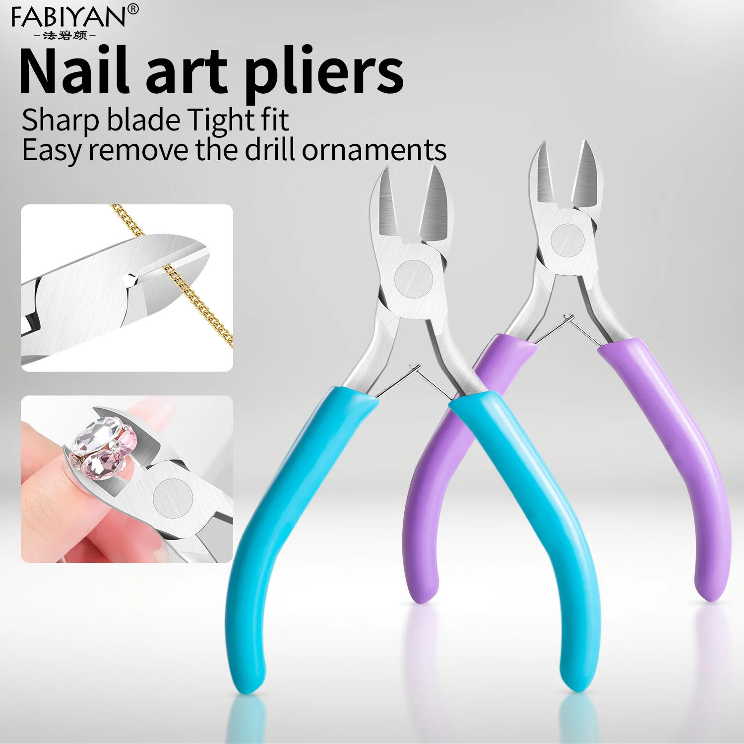 High-carbon Steel Nail Art Clipper Remover Rhinestones Plier Chain Scissors Drilling Manicure Jewelry Removal Tool Nail Tools