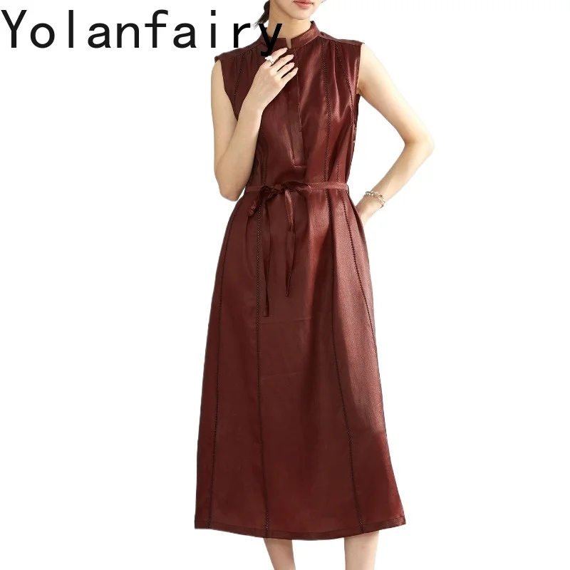 YOLANFAIRY Luxuriöses Kleid aus 100 % echter Maulbeerseide für Damen, hohl, mit Perlen bestickt, Gambiered-Kleider, langes schwarzes Kleid, Vestidos