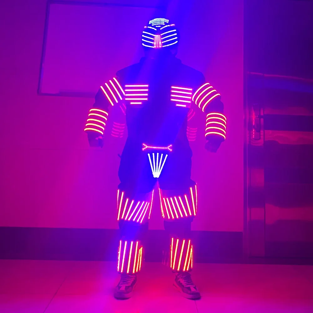 Cool Trajes RGB Remote Robot Set Costume Stage Party Light-up Armor Nightclub Bar Light Show Costume Festival Light-up Supplies