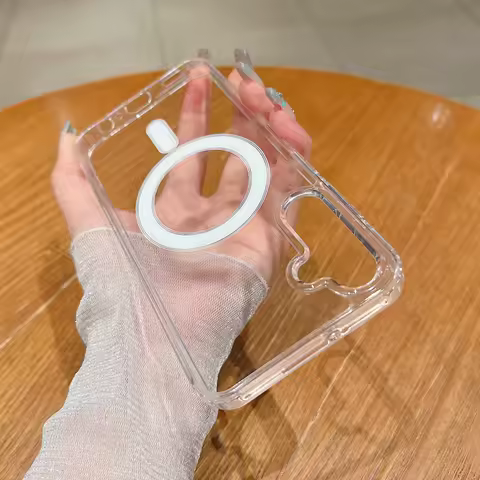 Magnetic Acrylic PC Case For Samsung Galaxy S25 S24 S23 S22 S21 Plus Ultra FE A56 A36 A26 A16 For Magsafe Clear Cover