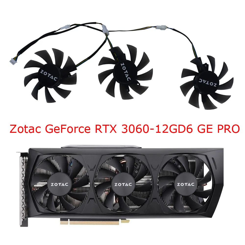 3Pcs/Set DIY Fan,T128015SU FY08015L12LPA,For ZOTAC RTX3060 12GD GE PRO,3060Ti 8G,RTX 2060-6G GTX 1660 SUPER Card