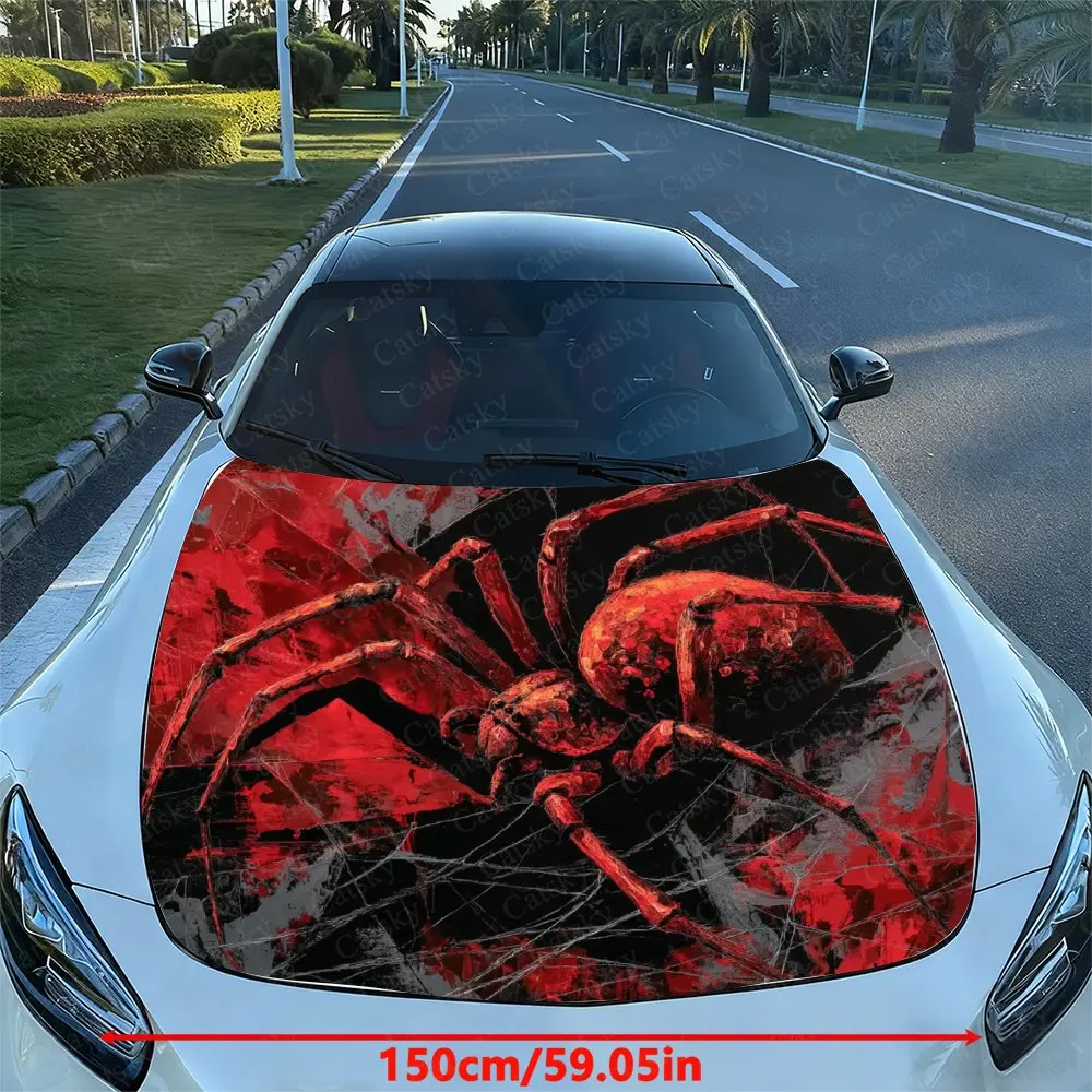 Scarlet Spider Car Hood Wrap - PVC Vinyl Sticker, Auto Graphic Bonnet Decal, Stylish Truck Accessory, Vehicle Decoration Gift, T