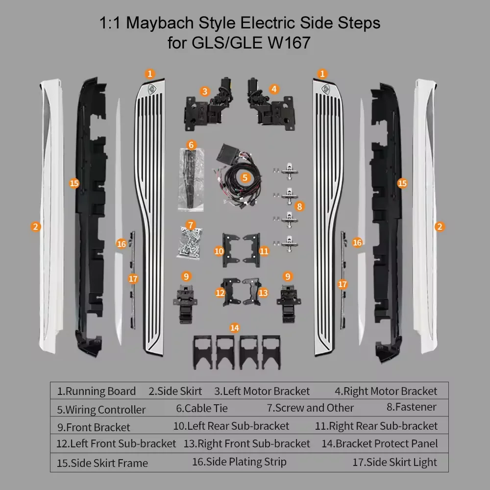 

Gle Gls W167 V167 X166 X167 Factory Automatic Light Emitting Diode Pedal 1:1 Electric Side Power