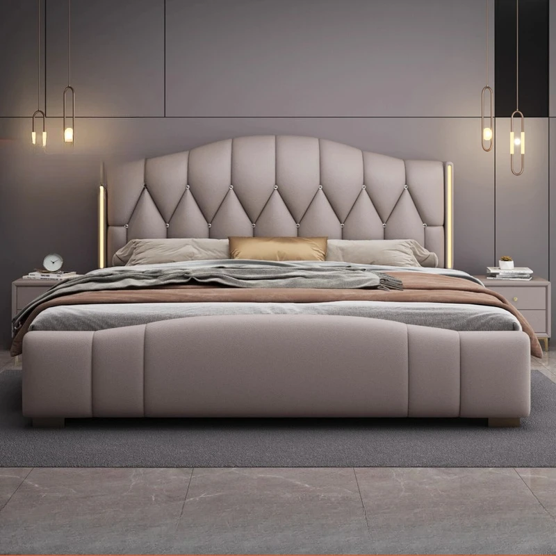 

180x200 Muebles Para El Hogar Мебель Современный King Мягкие каркасы кроватей Минималистичные тумбочки Шкаф для хранения вещей