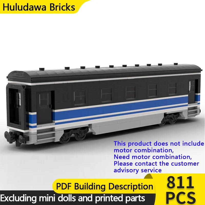 

City Car Model MOC Building Bricks Railway Passenger Wagon Modular Technology Gifts Holiday Assemble Children Toys Suit