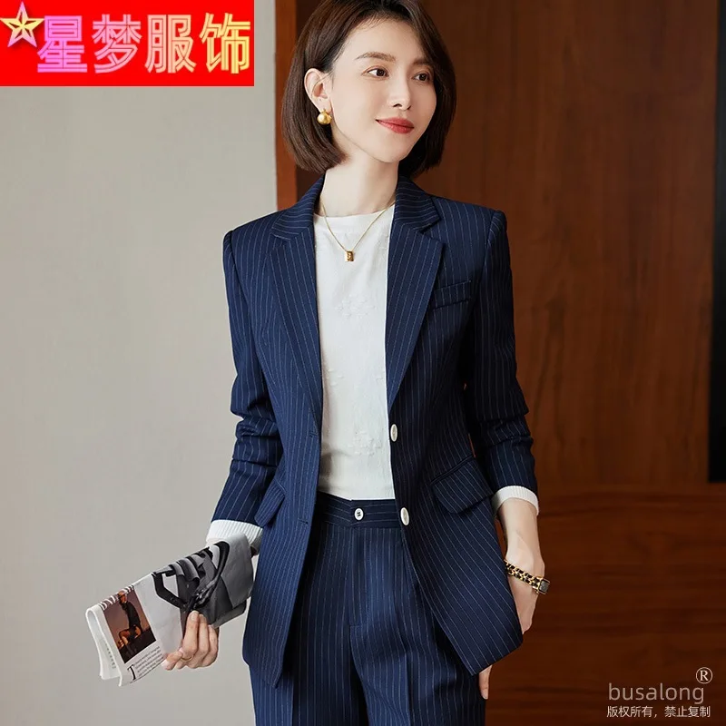 Traje profesional de manga larga para mujer, chaqueta y pantalones, ropa Formal de negocios, conjunto elegante de moda, ropa de trabajo, primavera y otoño, 2023