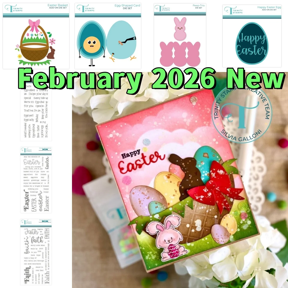 Egg Peep Trio Easter Basket Metal Cutting Dies Clear Stamps for DIY Decorating Scrapbook Paper Embossing February 2026 New