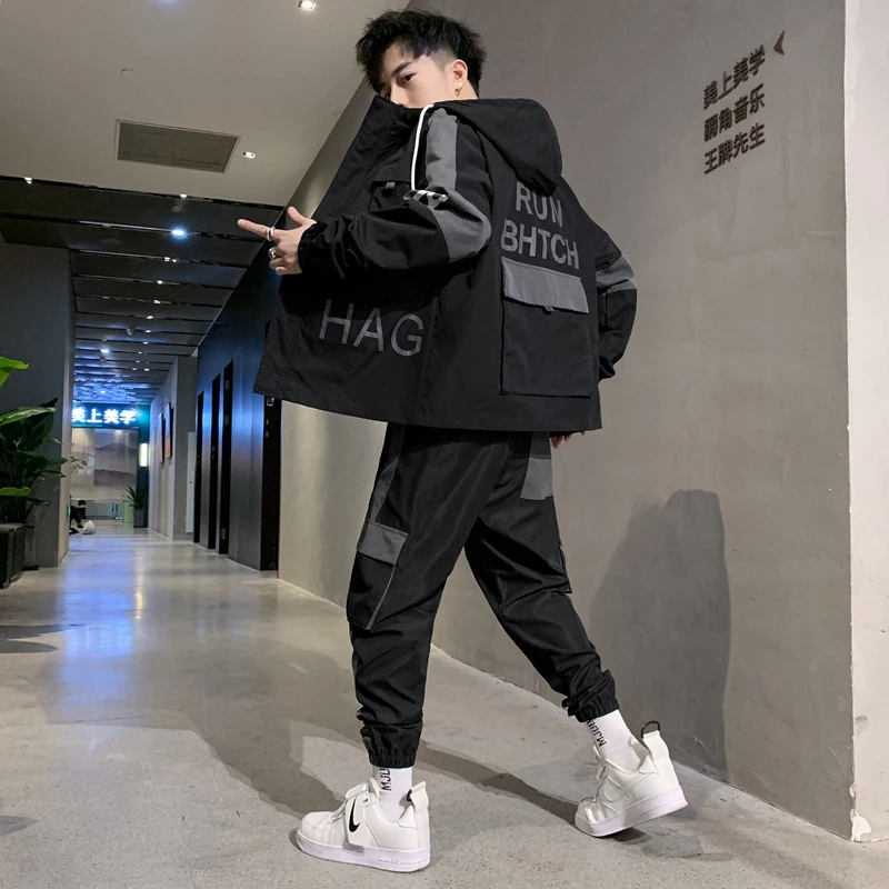 New YAPU 2021  Men\'s Set Spring Autumn Man Sportswear 2 Piece Sets Sports Suit Jacket+Pant Sweatsuit Male Tracksuit Asia Size