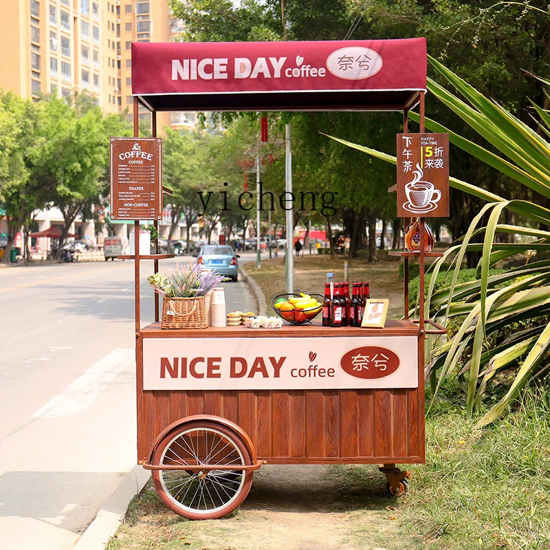 

ZZ outdoor mobile market stall car creative supermarket promotional car wrought iron sales truck creative mobile stall car