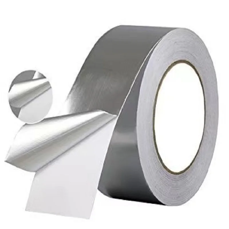 HVAC Metal Repair Alumimum Foil Tape High Temperature Heavy Duty Silver Tape For Smoke Exhaust Pipe Kitchen Suction Hose