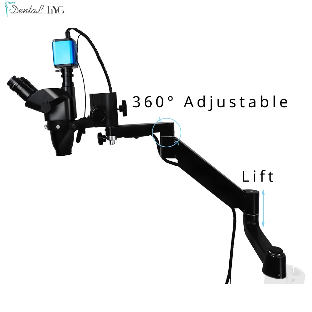 Mikroskop sprzęt stomatologiczny mikroskop kanałowy z kamerą automatyczne ustawianie ostrości ciągły Zoom dla jednostki fotel dentystyczny dla