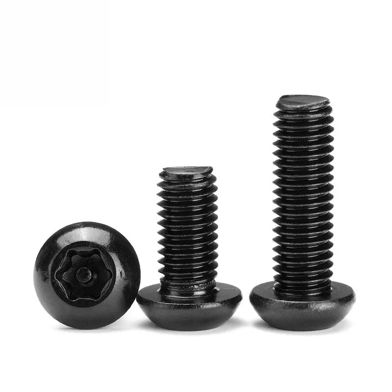 Black Security Pin Screw M4 M5 M6 M8 M10 A2 Stainless Steel Torx Button Head Tamper Proof Security Screw Screws Long 4mm to 50mm