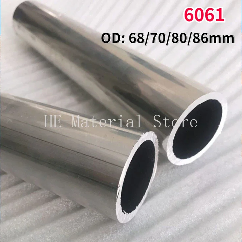 1Pcs Length 100mm 6061 Aluminium Alloy Tube OD 68/70/80/86mm Hollow Round Aluminum Tube ID 40/43/60/70/73/80mm