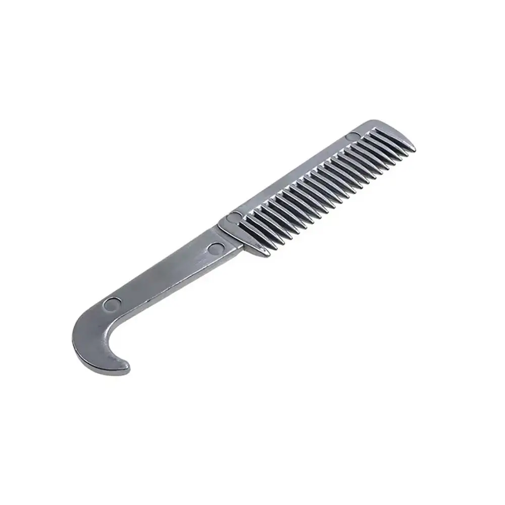1Pcs New Thickened Tooth Horse Grooming Brush Aluminum Alloy Mane Tail Hair Comb Bristle Riding Brush Horse Cleaning Tool
