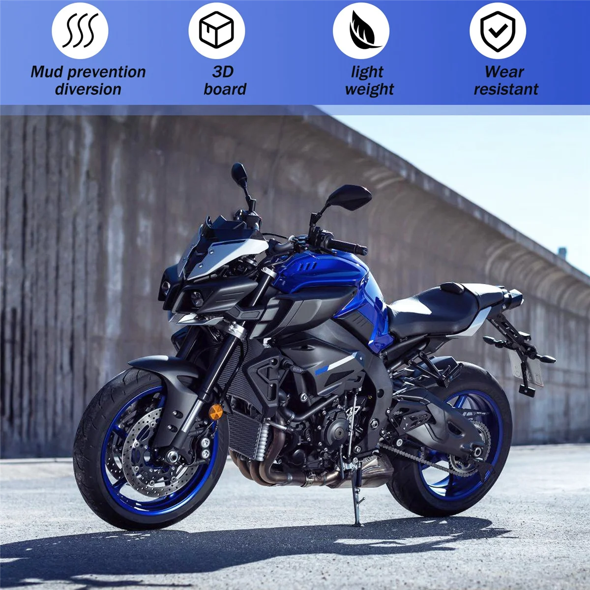 

T48C_Motorcycle Accessories for YAMAHA MT-10 MT10 SP 2016-2024 Mudguard Rear Fender Extensions Splash Cover Carbon