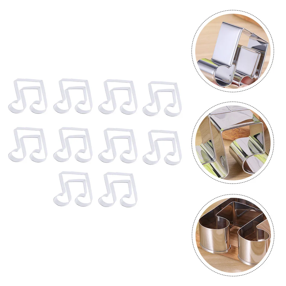 

10Pcs Stainless Steel Music Note Cookie Mold Non Stick Rust Proof Baking Fondant Chocolate Biscuit Tools Cookies Cutter Mold