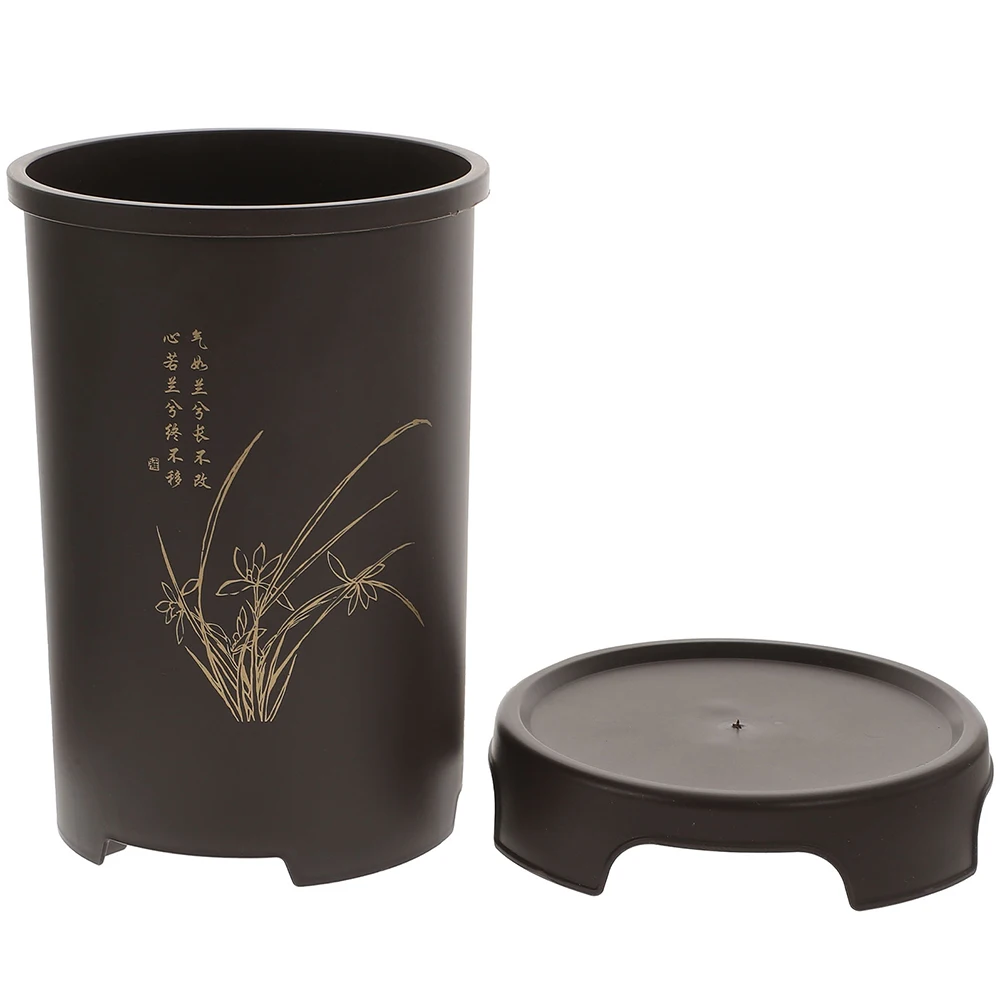 

Resin Planter Large Size chid Pot Saucer Drainage Cover Plant Nursery Pots Breathable Flower Pots for Home