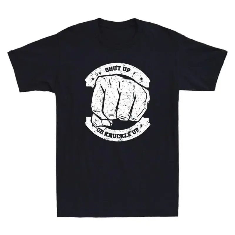 ChicShut Up Or Knuckle Bare Boxing Lustiges Sprichwort Retro Herren T-Shirt
