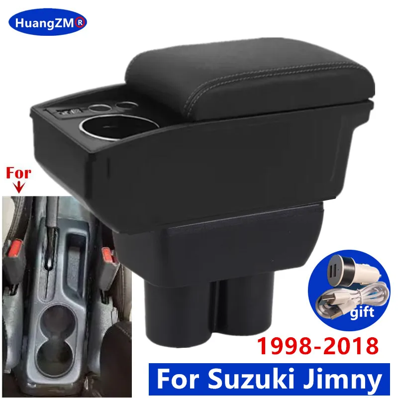 

Для Suzuki Jimny подлокотник Suzuki Jimny JB23 JB43 автомобильный подлокотник 1998-2018 двухслойный ящик для хранения подстаканник автомобильные аксессуары