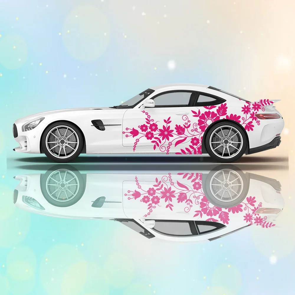 

Flower Butterfly Paper Cut Car Vinyl Wraps Decal Self-adhesive PVC Sticker Suitable for Trucks SUV Decor Auto Accessories Gift