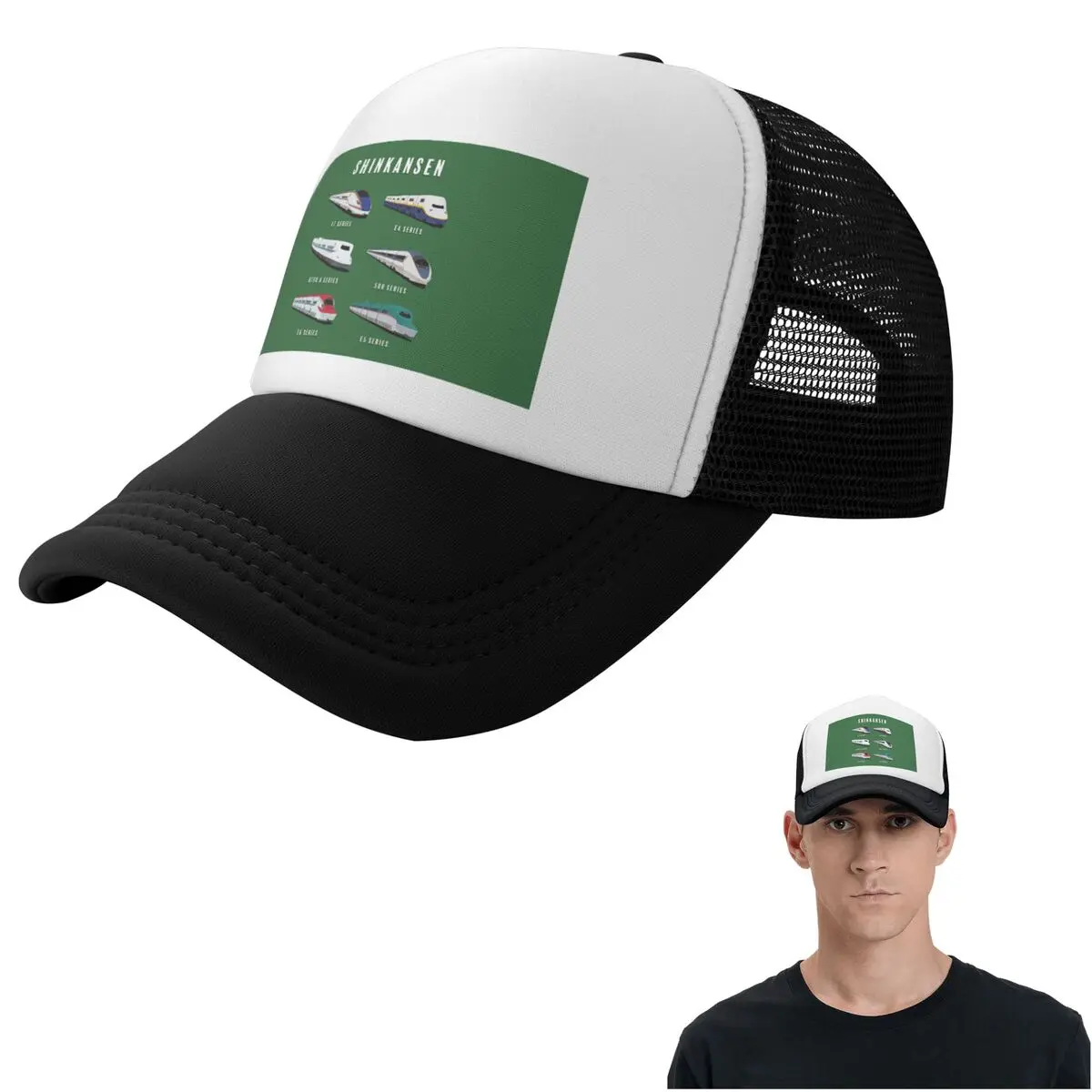Japanese Shinkansen Bullet Trains Artwork Cap Fashion Mesh Baseball Caps Adjustable Hat Hip Hop Summer Unisex Baseball Hats