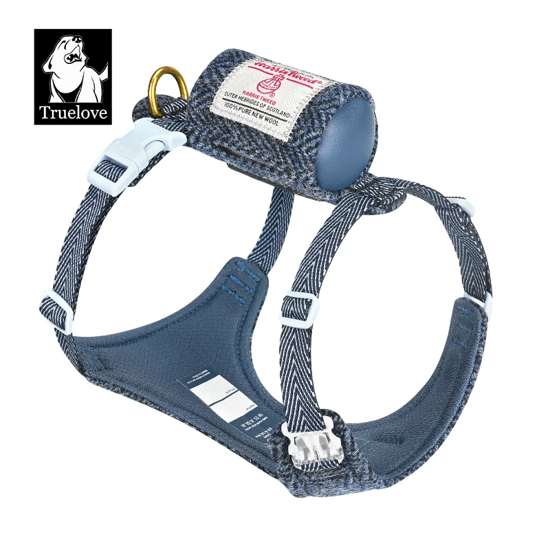 

Truelove Pet Harness TLH2912 Harris Lightweight Harness One-touch Wearing Buckle Tear-resistant Leash Removable Mini Pocket Bag