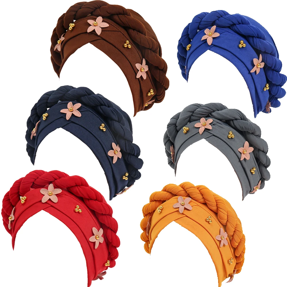 

Мусульманские женщины, эластичная коса, цветочные бусины, тюрбан, шапка, шапочка, химиотерапия, головной убор, исламская повязка на голову, платок от выпадения волос, капот, тюрбан