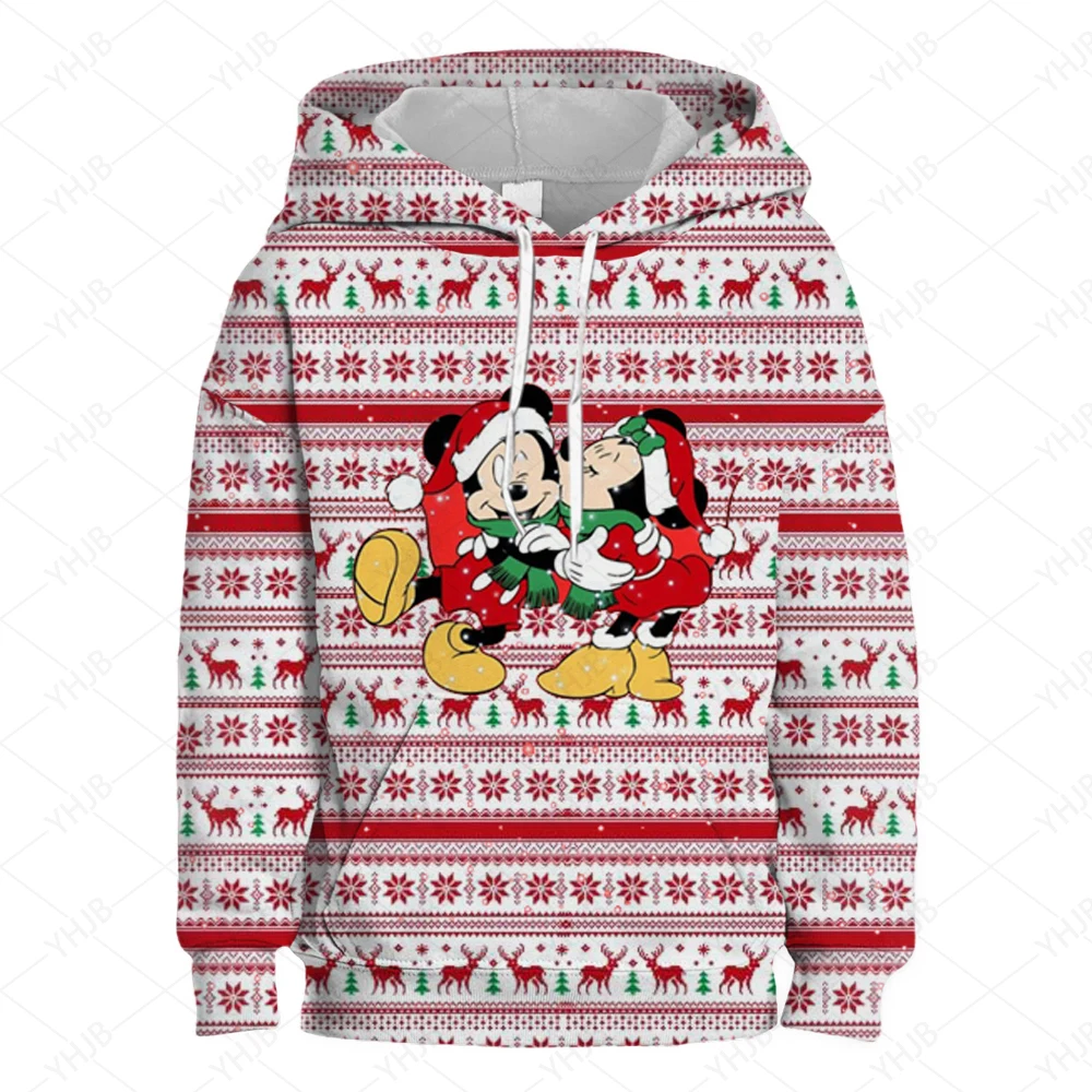 Disney Stitch Christmas Hoodie Children's Hoodie Cartoon Print Lilo&Stitch Spring and Autumn Children's Sportswear