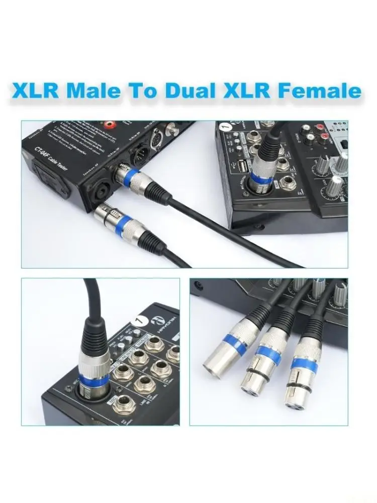 B03F 3Pin Male to Double 3Pin Female Y Splitters Music Adapters Cable for Microphones