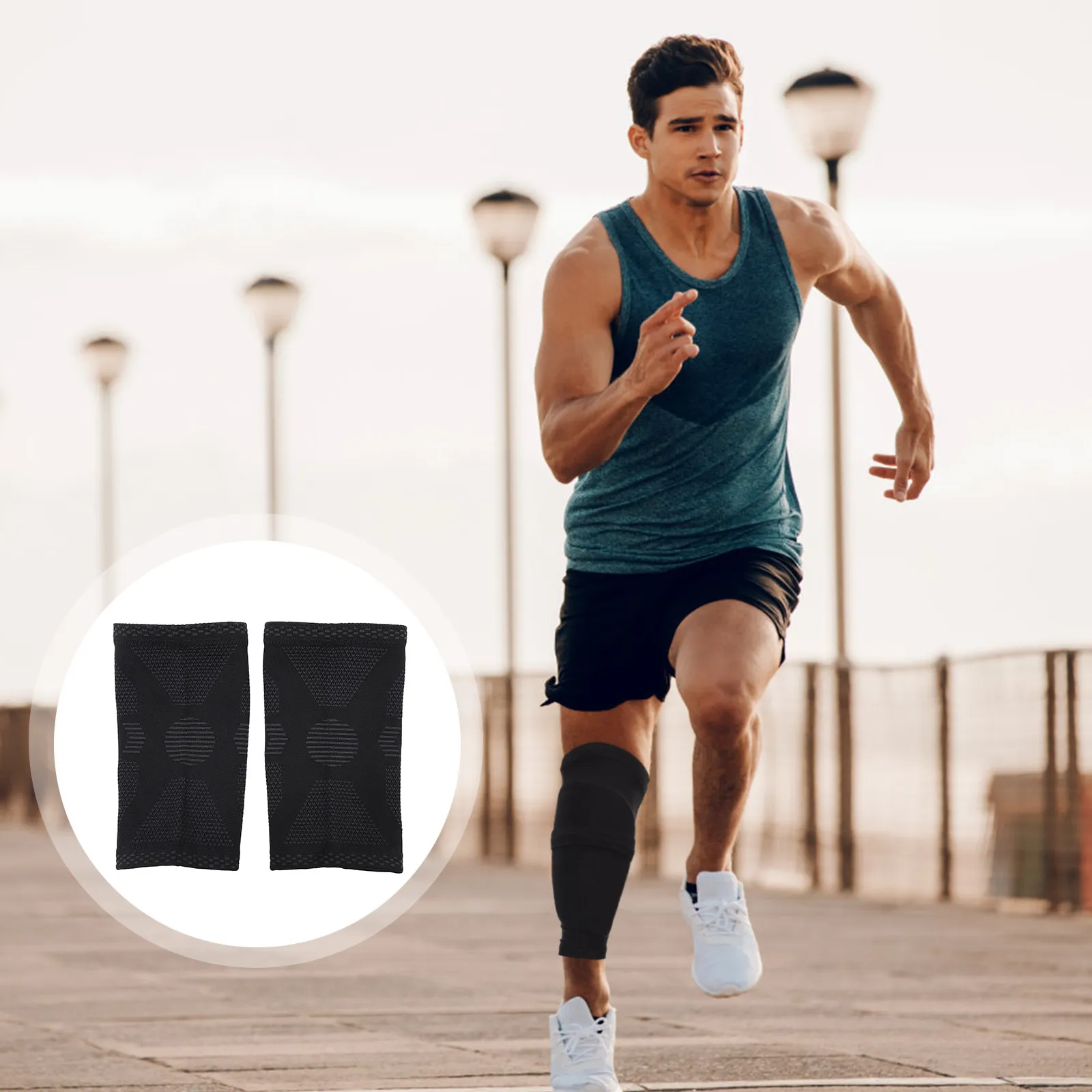 

Высокоэластичные дышащие сетчатые чехлы-накладки на голень для футбола, бега, тенниса, размер M