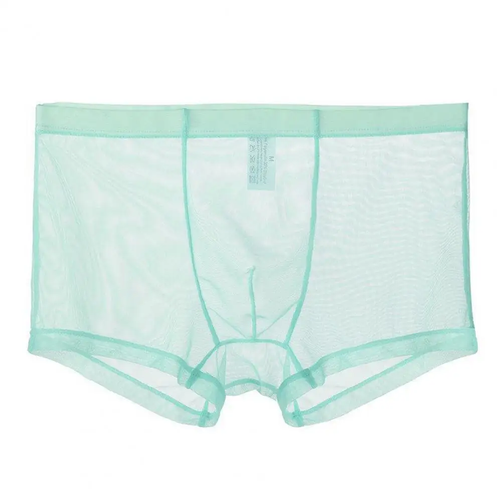 Transparent Boxers for Men See Through Male Underpants Sexy Mesh Low Waist Ice Silk Thin Cooling Men Panties Men Underwear