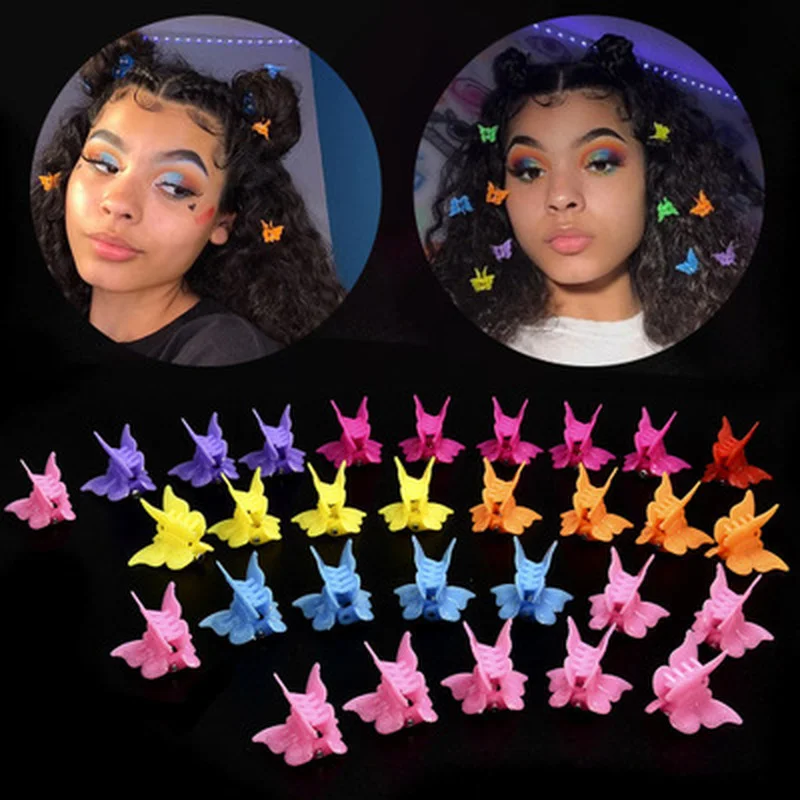 

50/20 шт. разноцветные заколки для волос в форме бабочки, заколки с когтями, мини-зажимы, заколка для волос, головной убор, аксессуары для укладки волос, инструмент