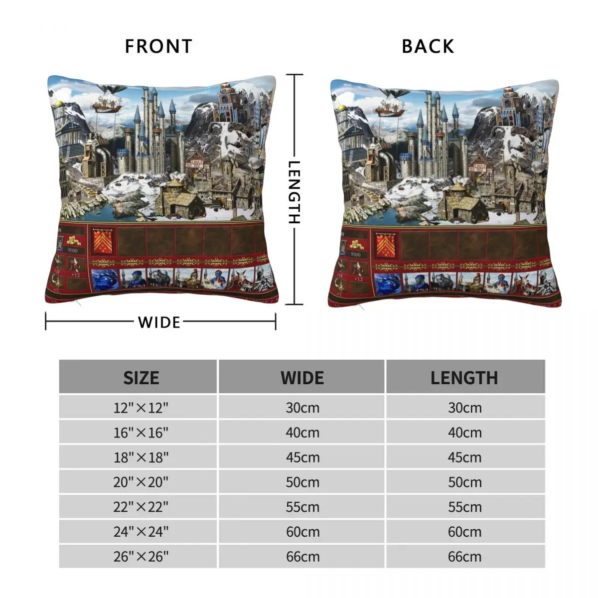 Heroes Of Might & Magic 3 Tower Square Pillowcase Polyester Linen Velvet Pattern Zip Decor Home Cushion Cover 45x45