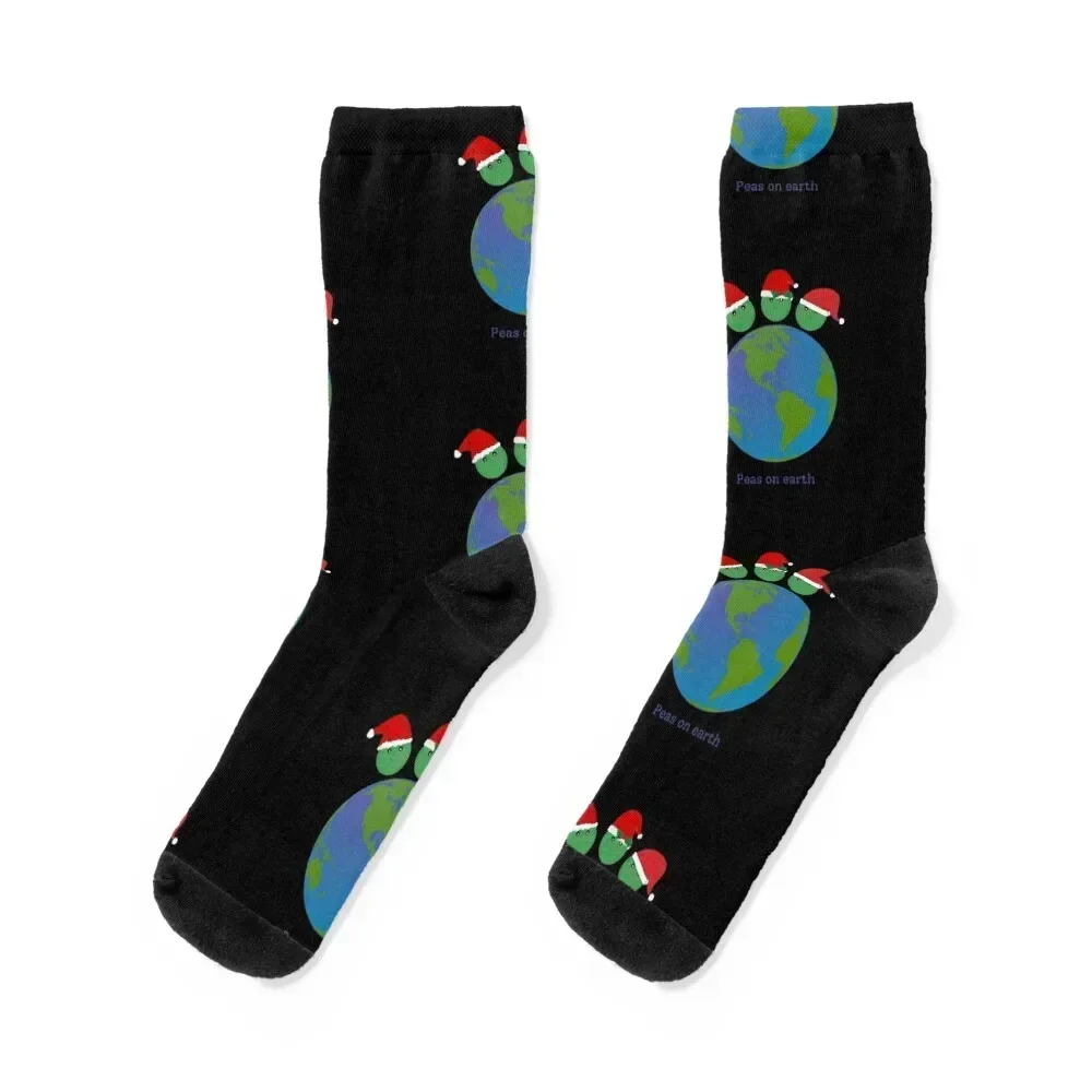 

Peas on Earth - Peace on Earth Socks gift with print bright garter sport Socks Women Men's