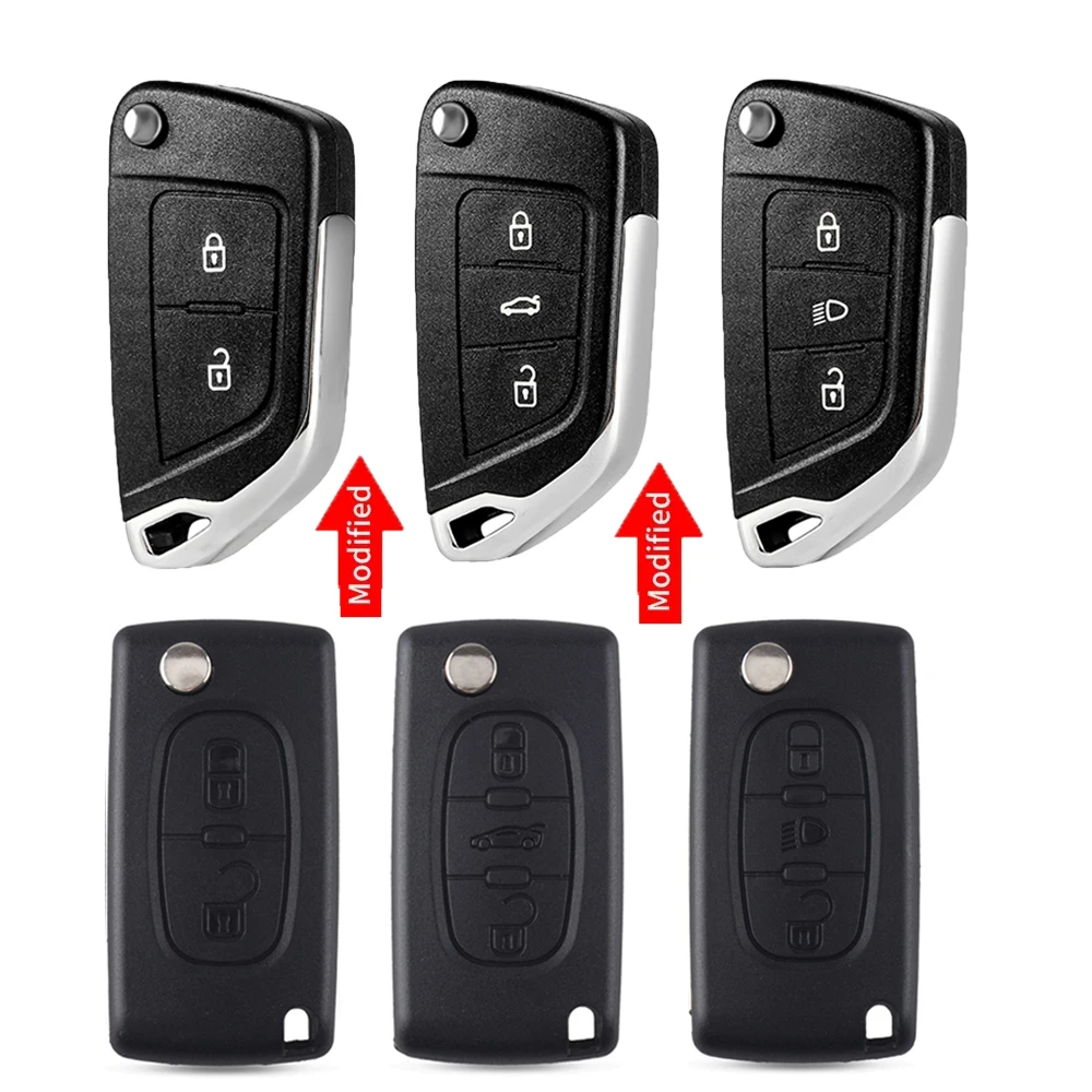 

For Peugeot 107 207 307 407 306 308 408 508 Partner For Citroen С2 C4 С3 С5 C6 Berlingo Picasso Remote Car Key Shell No Logo