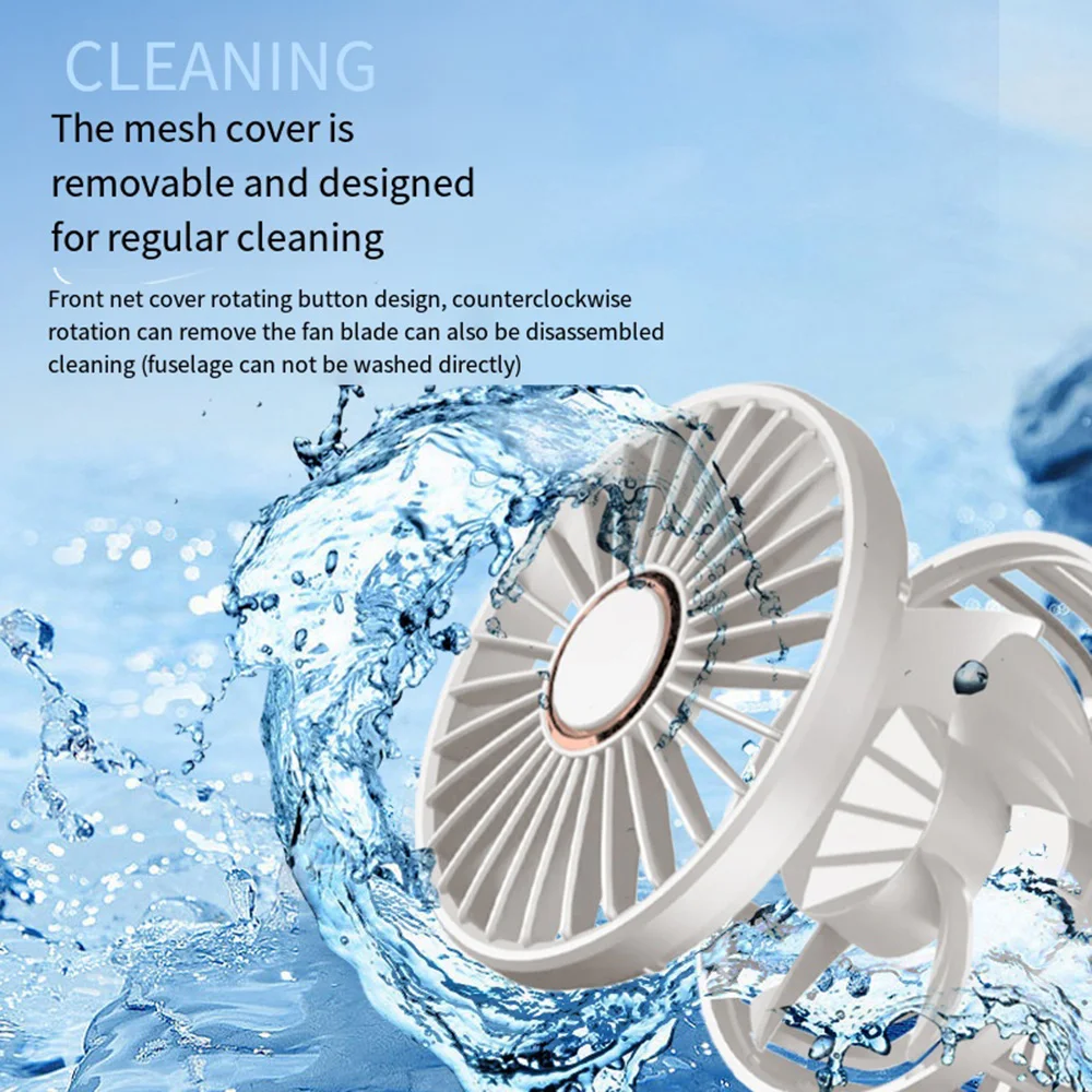 Portable Handheld Fan, Built-in Battery Operated 5 Speeds Fan, Handheld/Neck/Desktop Small Fan, 90° Foldable with Led Display