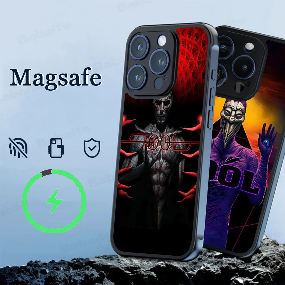 

Band T-Tool Schism Phone Case Magesafe Magnetic Wireless Charge Case For iPhone 16 11 12 13 14 15 Pro Max Plus Mini