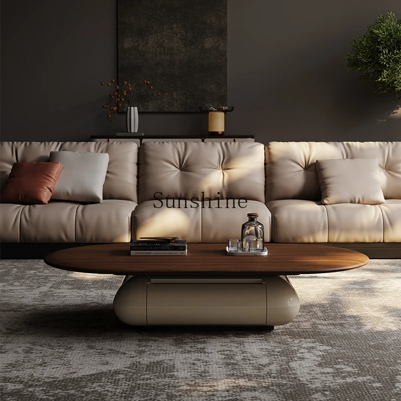 

Modern simple coffee table living room solid wood wabi sabi medieval creative cream style minimalist nordic walnut