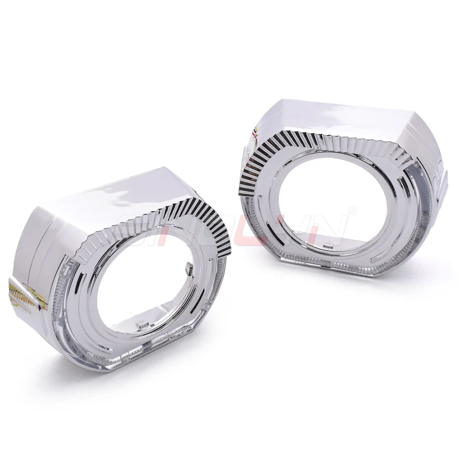 Sinolyn 2,5/3,0 Zoll RGB LED Angel Eyes Shrouds für Xenon LED Projektor Objektiv Revolving Dynamische Blinker Fließende Halo Blenden – Detail 15